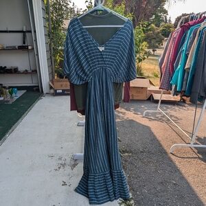 Blue and White Striped World Market Dress size small/medium
